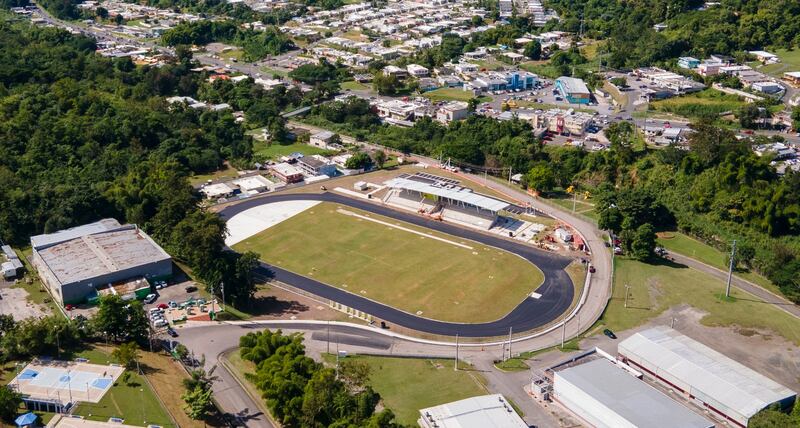 La imagen muestra el estado de los trabajos en el Complejo Deportivo de Villalba.